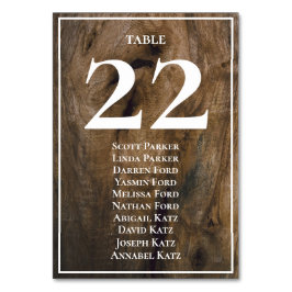 Tarjeta de asignación de asientos Rustic Wood Boda