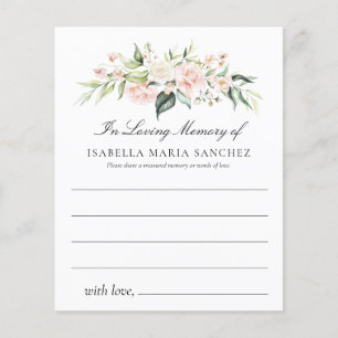 Tarjeta de asistencia funeraria color rosa para co