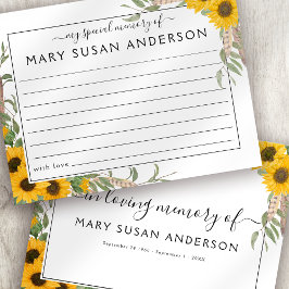 Tarjeta de asistencia funeraria de Sunflower Share