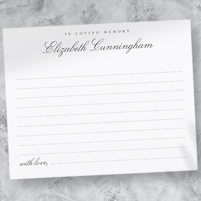 Tarjeta de asistencia moderna elegante en memoria  (Subido por el creador)