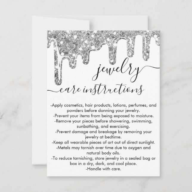 Tarjeta de asistencia para joyas de Purpurina agud (Anverso)