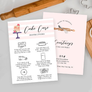 Tarjeta de asistencia para pasteles de color rosa