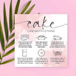 Tarjeta de asistencia para pasteles estética rosa 