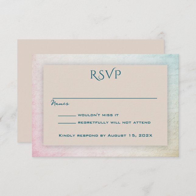 Tarjeta de Asistencia Simple de Arena Tostada RSVP (Anverso / Reverso)