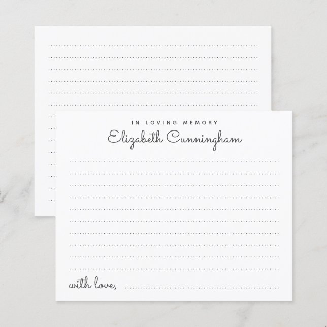 Tarjeta de asistencia simple para funeral Funeral (Anverso / Reverso)