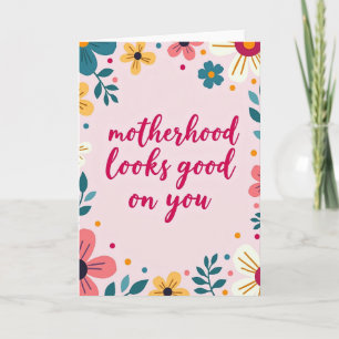 Tarjeta de Aspecto de Maternidad Floral