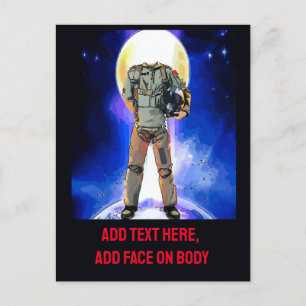 Tarjeta de astronauta, editar texto y foto, person