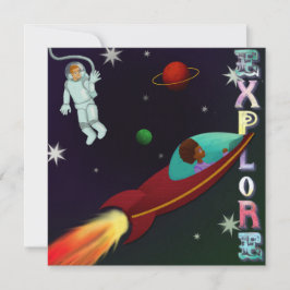 Tarjeta de astronautas de espacio reducido