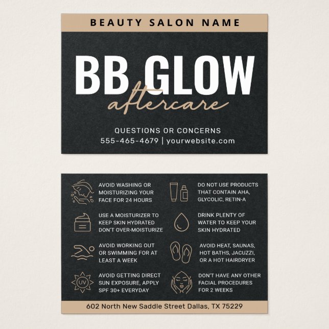 Tarjeta de atención médica para brillo negro premi (Anverso y reverso)