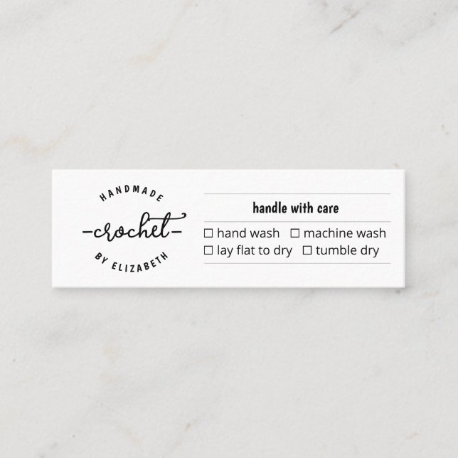 Tarjeta de atención para el crochet casero Knit Ma (Anverso)
