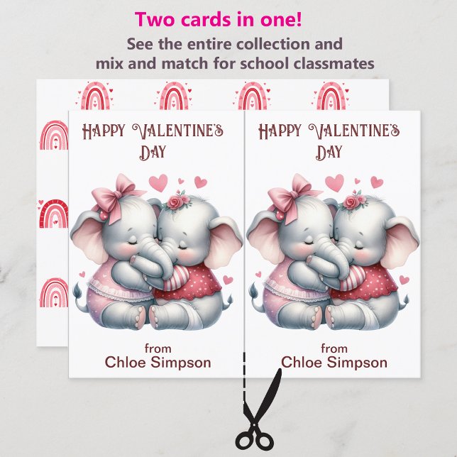 Tarjeta de aula de elefante lindo para niños de Sa (Subido por el creador)