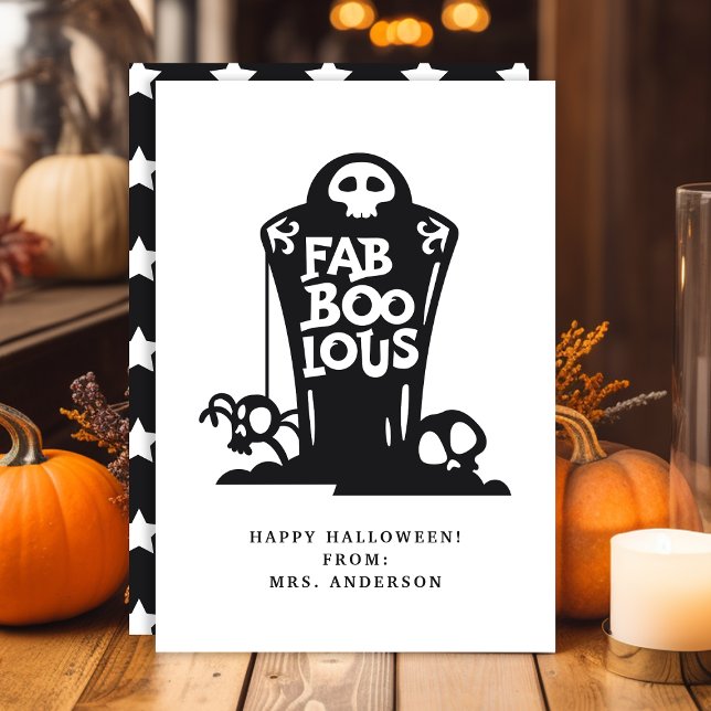 Tarjeta de Aula de Halloween Lápida Fab Boo Lou (Subido por el creador)