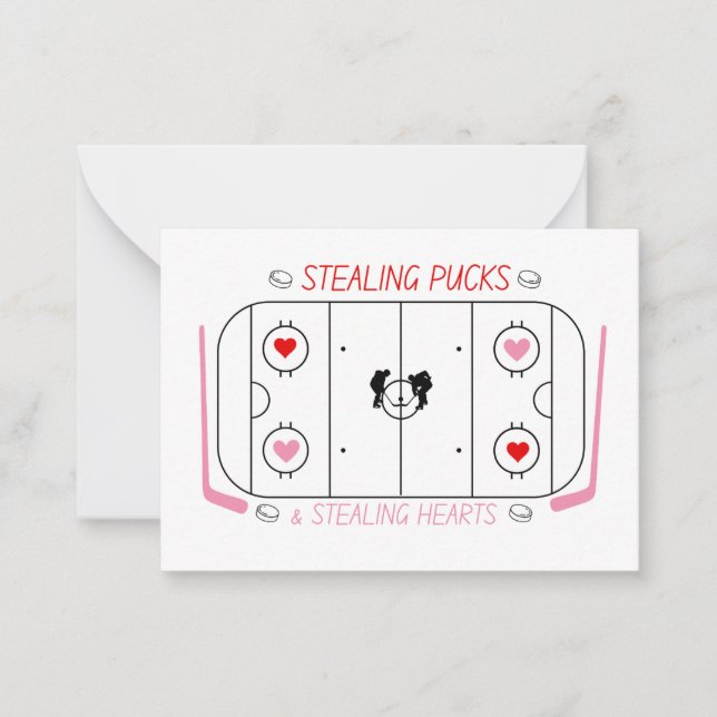 Tarjeta de aula de San Valentín de hockey infantil (Anverso)