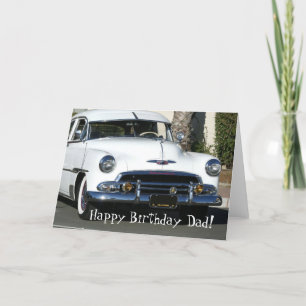 Tarjeta de auto blanco Happy Birday Dad Classic