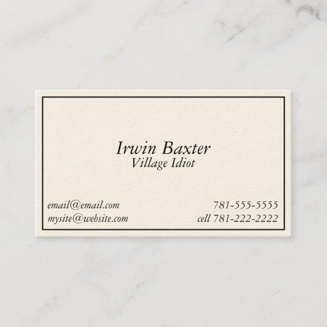 Tarjeta de autobús del idiota del pueblo del (Anverso)