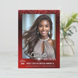 Tarjeta de Autógrafo de Certamen Estilo Rojo Glimm