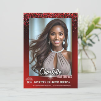Tarjeta de Autógrafo de Certamen Estilo Rojo Glimm