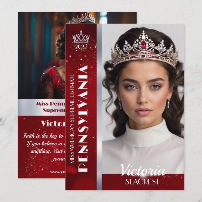 Tarjeta de autógrafo de certamen Red Glam Promo Ph (Anverso / Reverso)