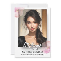 Tarjeta de Autógrafo de Certamen Rosa Blanco Flora