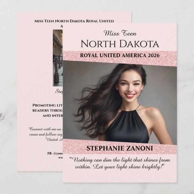 Tarjeta de Autógrafo de Certamen Rosa Oro Glam Con (Anverso / Reverso)