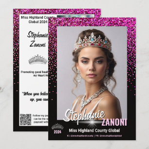 Tarjeta de Autógrafo de Certamen Rosa Real Brillo