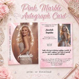 Tarjeta de Autógrafo de Concurso Pink Ice Platafor