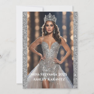 Tarjeta de autografo de Miss Purpurina de Pageant
