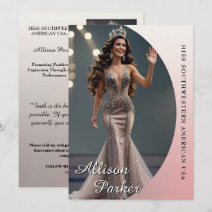 Tarjeta de Autógrafo para Certamen Rosa Ombre Prom