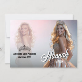 Tarjeta de autógrafo para concurso con doble foto