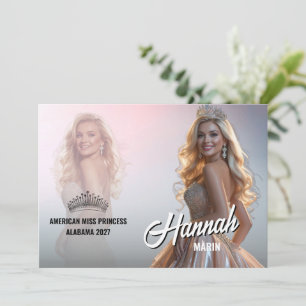 Tarjeta de autógrafo para concurso con doble foto 