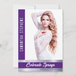 Tarjeta de Autógrafo Purple Shine para Certámenes