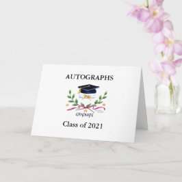 Tarjeta de autógrafos de graduación recuerdo