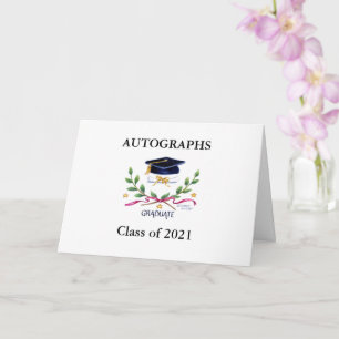 Tarjeta de autógrafos de graduación recuerdo