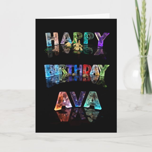 Tarjeta de Ava del feliz cumpleaños (Anverso)