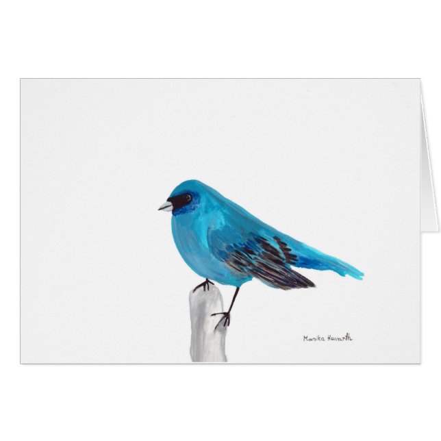 Tarjeta de ave azul (Anverso (Horizontal))