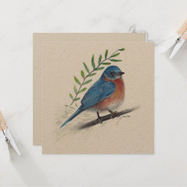 Tarjeta de ave azul