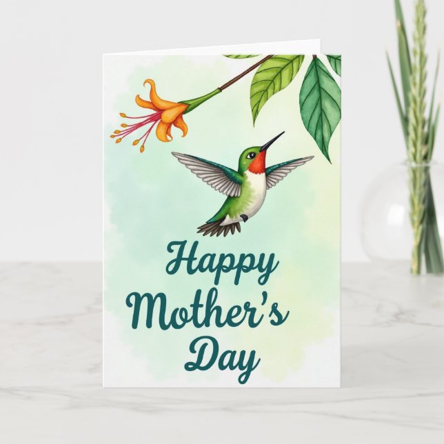 Tarjeta de ave de primavera con acuarela (Anverso)