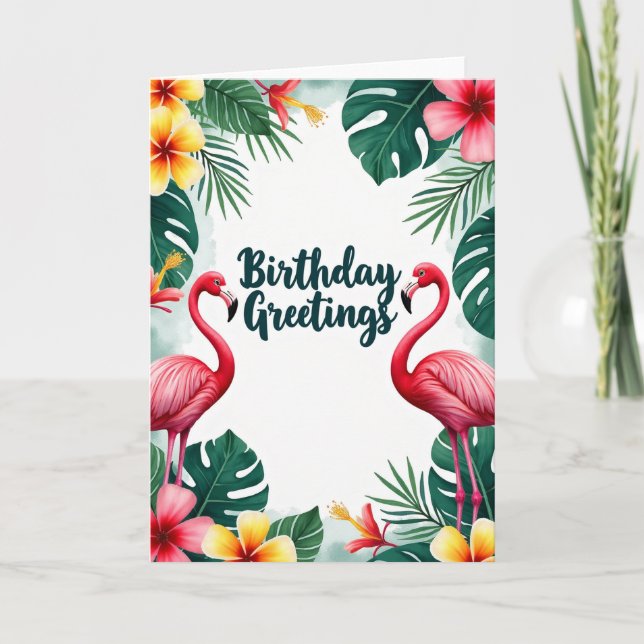 Tarjeta de ave tropical festiva (Anverso)