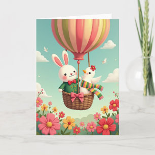 Tarjeta de Aventura de Animal en Globo Aerostático