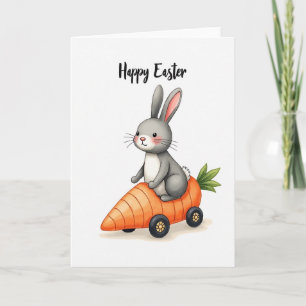 Tarjeta de Aventura de Conejito Feliz