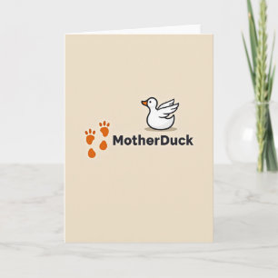 Tarjeta de Aves Acuáticas Madre Pato Dulce