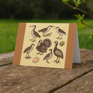 Tarjeta de Aves de Estilo Vintage