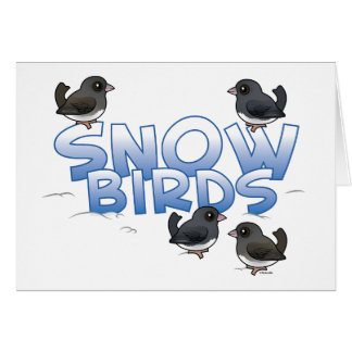 Tarjeta de aves de nieve con aves Junco Birdorable
