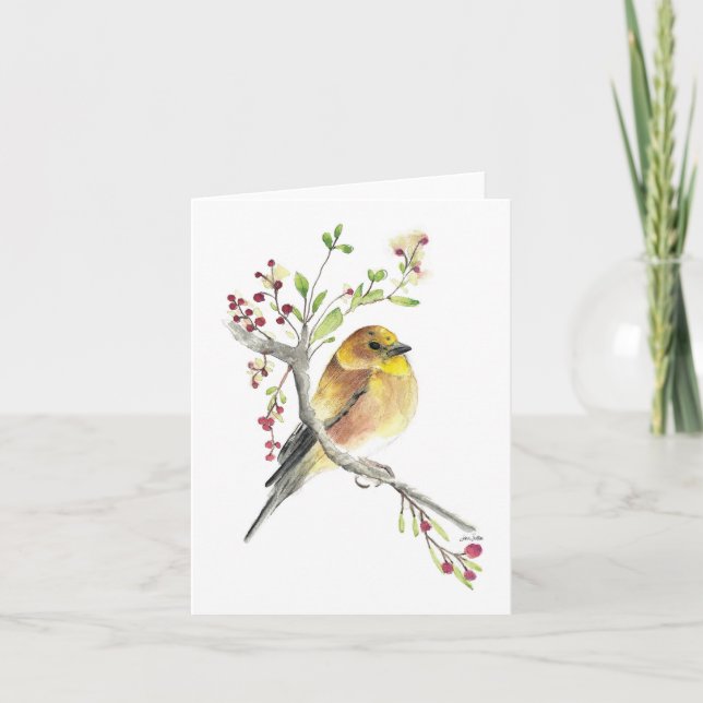Tarjeta de aves estadounidenses Goldfinch (Anverso)