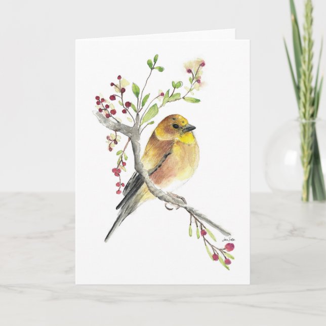 Tarjeta de aves estadounidenses Goldfinch (Anverso)