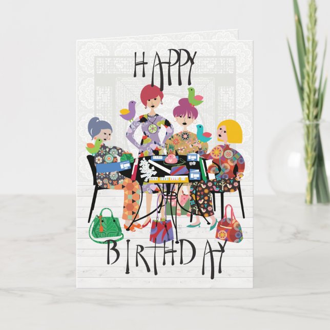 Tarjeta de aves Mah Jongg (Anverso)