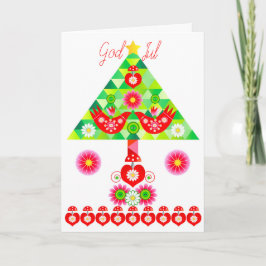 Tarjeta de aves Mod Scandi Holiday