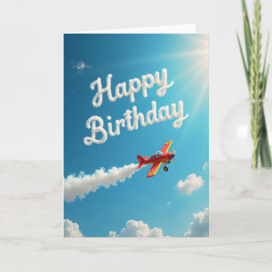 Tarjeta de Avión del Cielo Alegre
