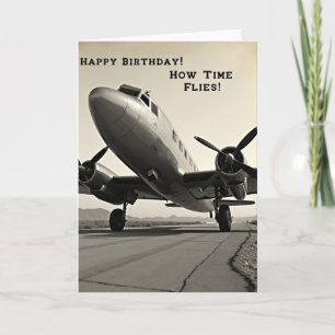 Tarjeta de Avión Vintage Atemporal