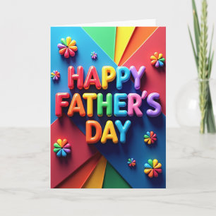 Tarjeta de aviones del Día del Padre vibrante